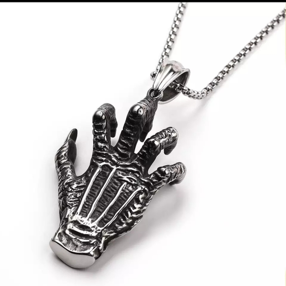 NWT Blue Eye Demon Claw Gothic Necklace - Picture 5 of 11